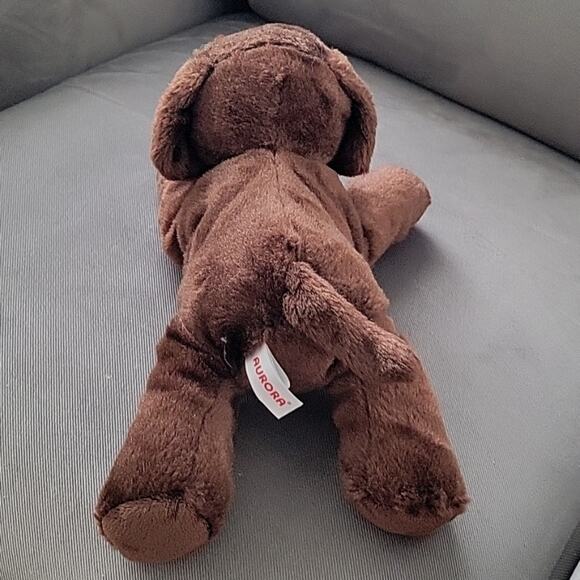 Aurora Choclate Lab Max Puppy Stuffed Animal Plush 12" Toy Dog - Picture 4 of 7